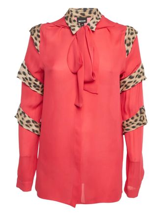 Cavalli Shirt met luipaardprint - Rood