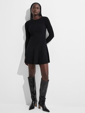 Icone Womens Dense knit fit-and-flare minidress