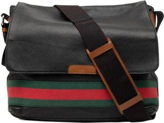 Gucci Pre-owned Cross Body Bags, female, Black, Size: ONE SIZE Pre-owned Leather Crossbody Bag