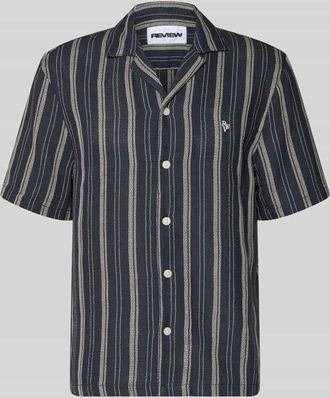 Review Relaxed Fit Freizeithemd mit Logo-Stitching in Marine, Gr&ouml;&szlig;e XL