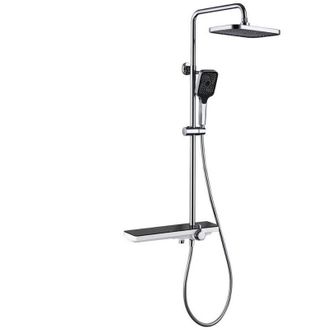 Trade Shop Trade Shop - Set Colonna Doccia Saliscendi Con Miscelatore Rubinetto Soffione E Doccetta Muro