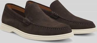 HUGO BOSS Slipper aus echtem Leder in Dunkelbraun, Gr&ouml;&szlig;e 40