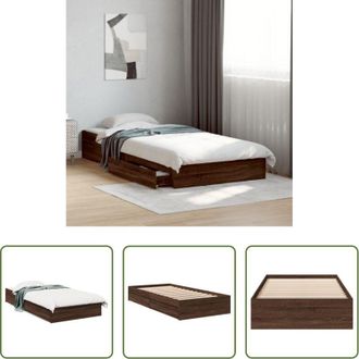 vidaXL Cassetti letto - Giroletto Cassetti Rovere Marrone 100x200 cm Legno Multistrato