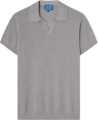 Robert Talbott Randall Cotton Cashmere Johnny Collar Sweater in Gray Heather at Nordstrom, Size Xx-Large