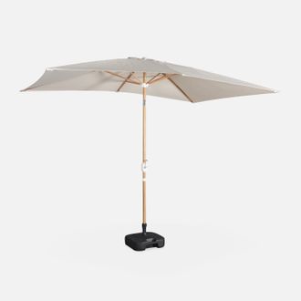 Sweeek Parasol Rectangular Poste Efecto Madera, 2x3m