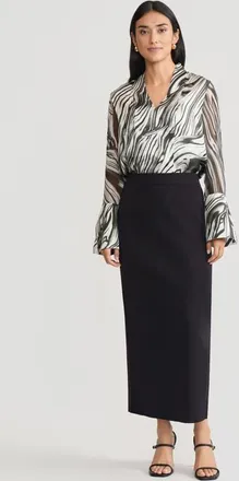 Misook Marble Print Silk Tunic in Black/white at Nordstrom, Size Xx-Large