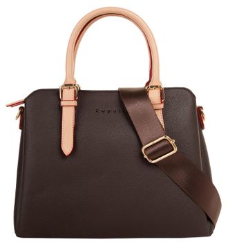 Bugatti Henkeltasche BUGATTI ELLA, Damen, Gr. B/H/T: 28cm x 20cm x 12cm onesize, braun (dunkelbraun), Kunstfaser, unifarben, Taschen Henkeltasche