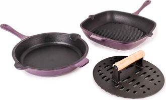 Berghoff Neo 3-Piece Cast Iron Fry Set in Purple at Nordstrom Rack