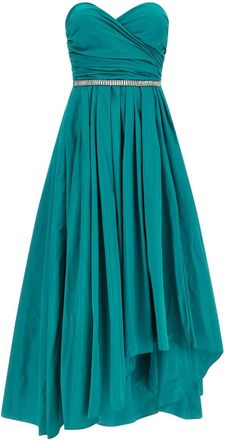 Pinko Green Sweetheart Neck Strapless Maxi Dress