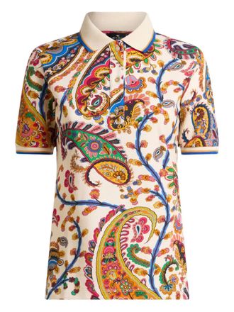 Etro floral paisley polo top - Neutrals