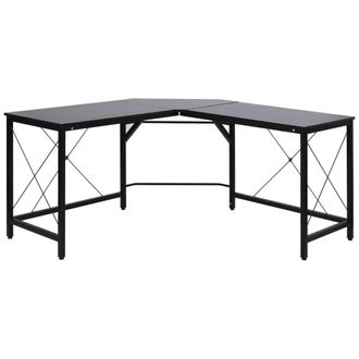 HOMCOM Mesa de ordenador 150x150x76cm negro