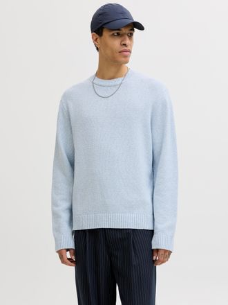 Jack & Jones Rundhalspullover JACK & JONES JORNORREBRO CATSKILLS KNIT CREW NECK SN, Herren, Gr. S, cashmere blau, Strick, Obermaterial: 59% Polyester, 41% Baumwoll
