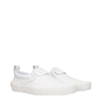 Valentino Garavani Mens White Leather Slip-On Loafers