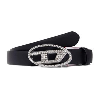 Diesel Oval D Leren Riem - unisex - Riemen - Zwart - XL - Leer - Accessoires
