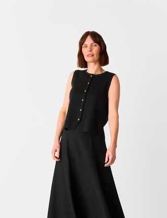 Whistles Lucy Button Front Knit Tank in Black at Nordstrom, Size X-Small