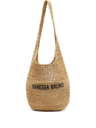 Vanessa Bruno Schoudertas met logo - Beige