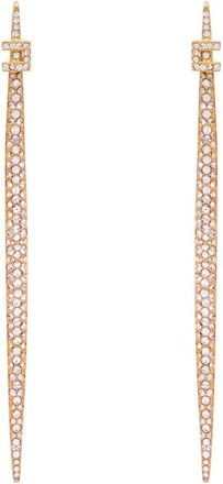 Elisabetta Franchi Accessoires, Dames, Geel, ONE Size, Oorbellen met Kristallen Franje
