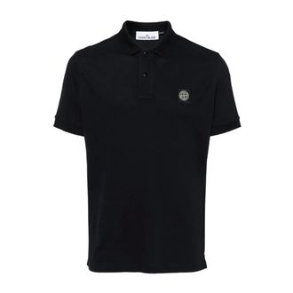 Stone Island Polo Shirts, male, Blue, Size: S Cotton SS Polo