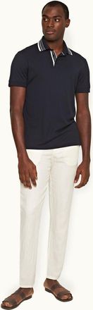Orlebar Brown Cornell Linen Tailored Fit Washed Linen Trousers in Sandbar at Nordstrom, Size 28
