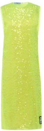Prada Neon Sequin Embellished Midi Dress Size M
