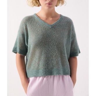 American Vintage Trui met korte mouwen en V-hals, BODYROW