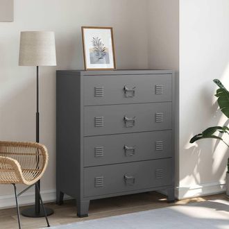 vidaXL Cajonera Industrial De Metal Gris Antracita 78x40x93 Cm Vidaxl