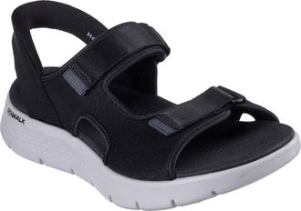 Skechers Sandale SKECHERS GO WALK FLEX SANDAL-EASY ENTRY, Herren, Gr. 40, schwarz (schwarz, grau), Textil, Schuhe Sandale, Sommerschuh, Sandalette, Slip-In mit