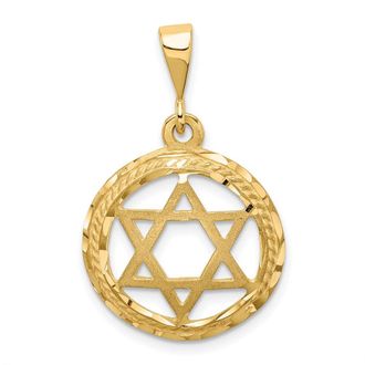 Diamond2Deal 14k Yellow Gold Star Of David Charm
