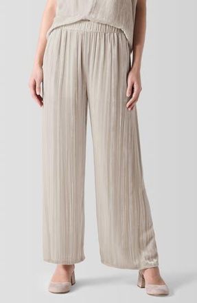 Eileen Fisher Crushed Velvet Ankle Wide Leg Pants in Almond at Nordstrom Rack, Size Xx-Small