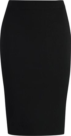 Saint Laurent Rokken, Dames, Zwart, M, Wol, Ribgebreide Wollen Kokerrok