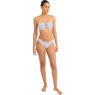 Onia Genevieve Bikini Top in White/deep Navy at Nordstrom, Size X-Small