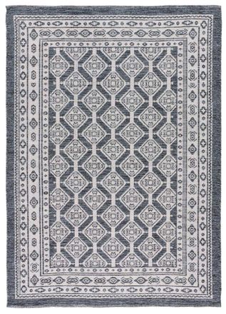 Atticgo Alfombra de algod&oacute;n &eacute;tnica azul/blanco 160x230 cm