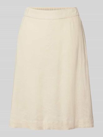 s.Oliver Red Label Ausgestellter Knielanger Rock aus Leinen-Viskose-Mix in Sand, Gr&ouml;&szlig;e 34