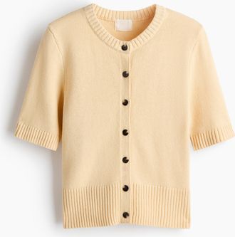 H&M Cardigan mit Kurzarm - Yellow