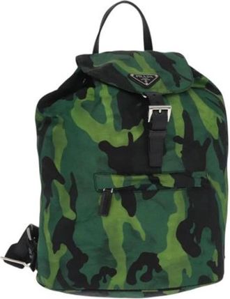 Prada Pre-owned Nylon Rugzak - Dames - Vintage Rugzakken - Groen - ONE Size - Nylon - Vintage
