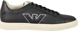 Emporio Armani Schoenen, Heren, Zwart, 42 EU, Leer, Emporio Armani sneakers