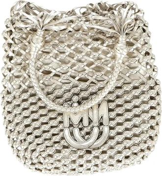 Miu Miu Tweedehands leren schoudertassen - Dames - Vintage Handtas - Grijs - ONE Size - Leer - Vintage
