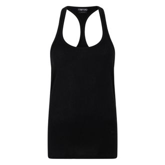 Tom Ford Sleeveless Tops, female, Black, Size: 2XS Ribbed Tank Top