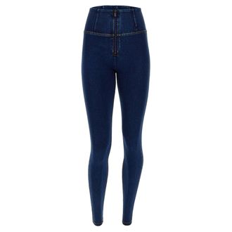 Freddy Leggings FREDDY Leggings WRUP2HC002ORG, Damen, Gr. XS, EURO, blau (schwarz jeans, gelb seams), Obermaterial: 84% Baumwolle CO. 16% Elasthan EL., Hosen