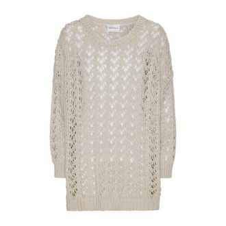 Americandreams Luna Katoenen Pullover - Dames - Ronde hals truien - Beige - ONE Size - Katoen - Truien & Vesten
