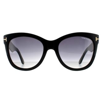 Tom Ford zonnebril Wallace FT0870 01B Shiny Black Smoke Gradiënt