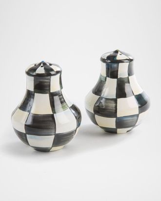 MacKenzie-Childs Courtly Check Enamel Salt & Pepper Shakers