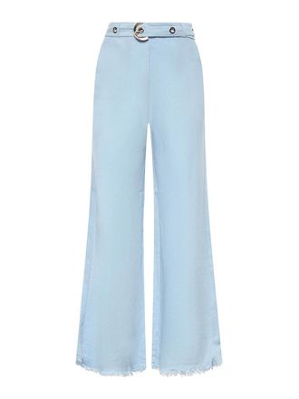 Pinko Linen Blend Trousers With Belt