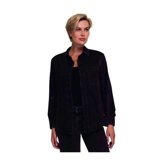 Zhrill Dames, Blouses & Shirts, Zwart, Maat: L Denim