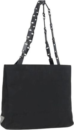 Prada Pre-owned Tote Bags, female, Black, Size: ONE SIZE Pre-owned Vintage Nylon Tote Bag