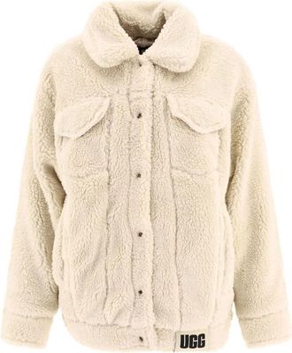 UGG (WMNS) UGG Frankie Sherpa Trucker Jacket Beige 1113951-NLI
