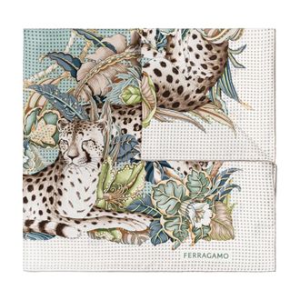 Ferragamo Silky Scarves, female, Multicolor, Size: ONE SIZE Gattopap Silk Scarf