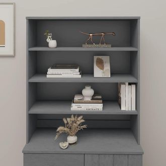 Berkfield Home Top for Highboard HAMAR Dark Grey 90x30x100cm Solid Wood Pine | Size: 90 x 30 x 100 cm