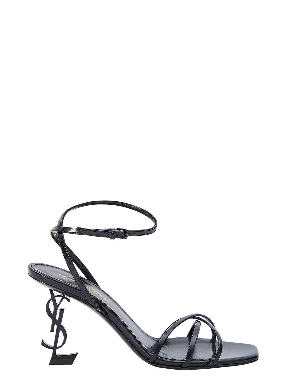 サンダル・ミュール Saint Laurent Heeled sandals SAINT LAURENT La Scandale metallic leather sandals | NET-A