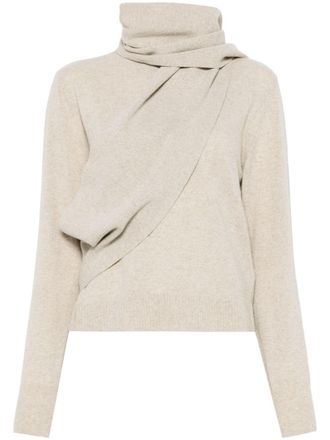 Maison Margiela Maglione con sciarpa - Toni neutri
